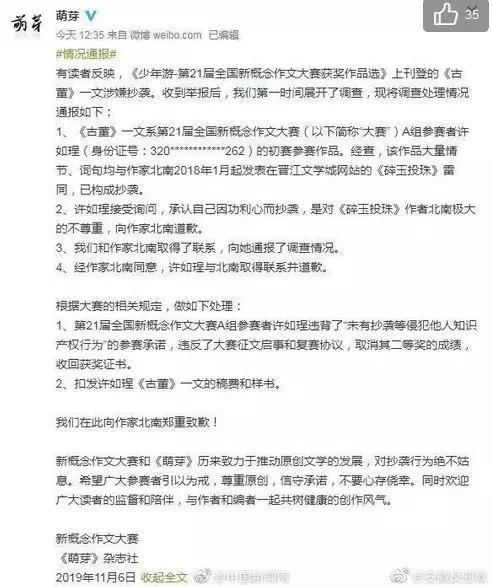 “新概念”作文获奖者抄袭被取消成绩