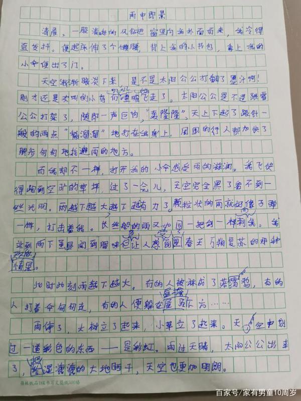 好大一场雨，五年级作文：《雨中即景》 1