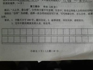 关于合作的作文怎么写？