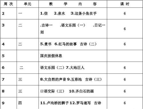 小学数学三年级上册教学计划