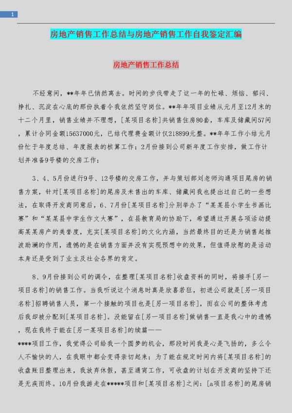 房地产策划自我鉴定