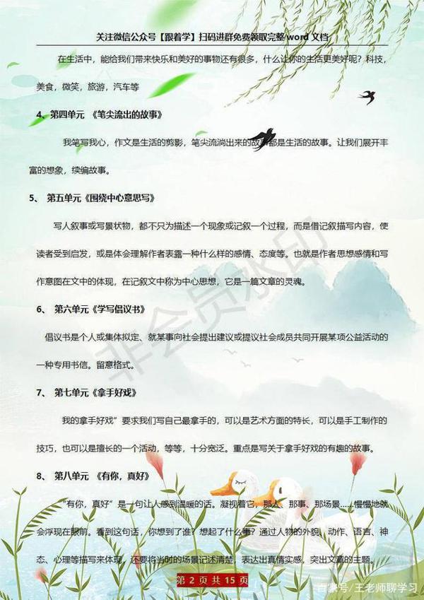 六年级上语文期末考作文想拿满分?这份作文复习资料,务必先打印 2