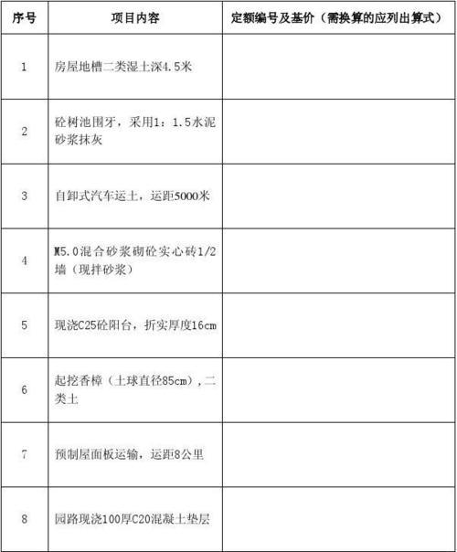园林工程预算及招投标分析论文
