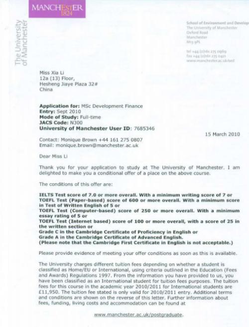 英国曼彻斯特大学本研申请条件及费用有哪些