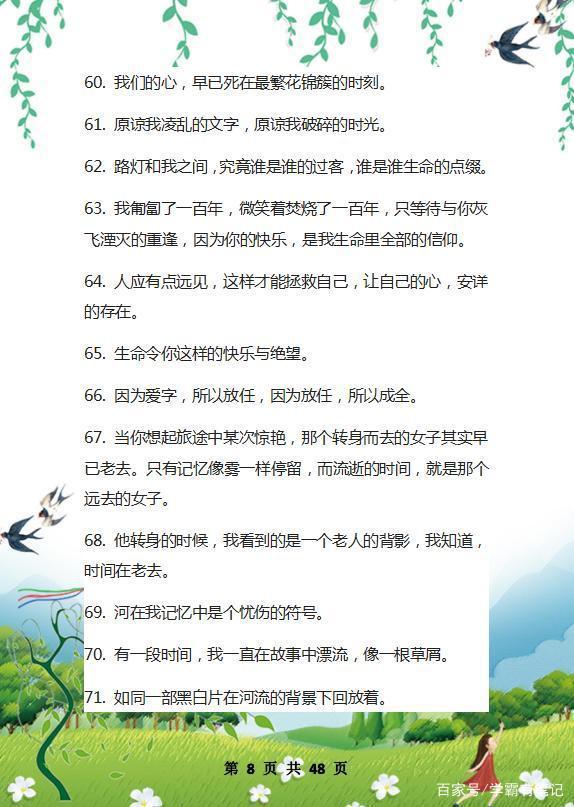 “史上”最全作文精粹：美文+名言+成语，背熟这1份，写作不词穷 7