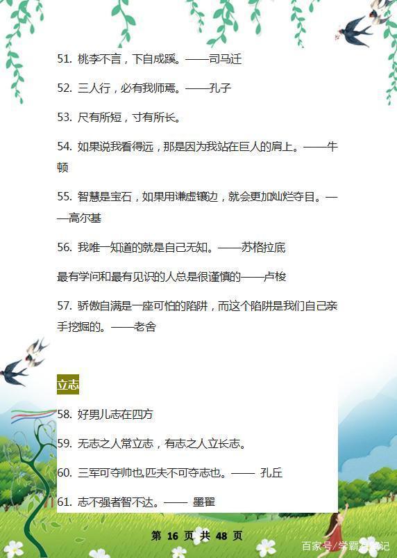 “史上”最全作文精粹：美文+名言+成语，背熟这1份，写作不词穷 15