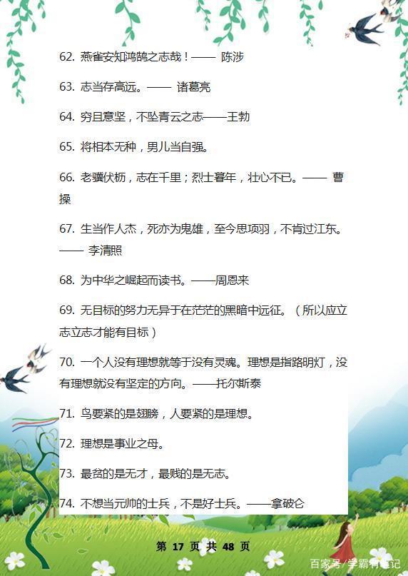 “史上”最全作文精粹：美文+名言+成语，背熟这1份，写作不词穷 16