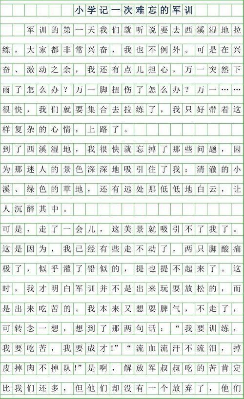 军训有感 七年级难忘的军训作文700字
