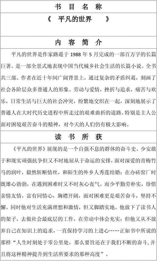 《平凡的世界》读书笔记8篇