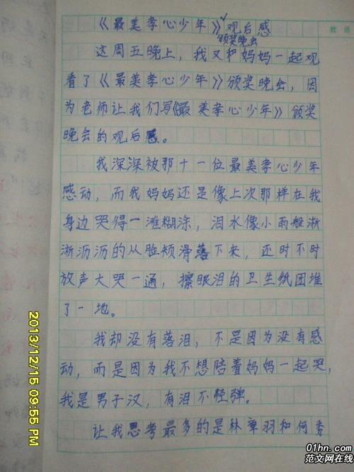 关于孝子的作文850字