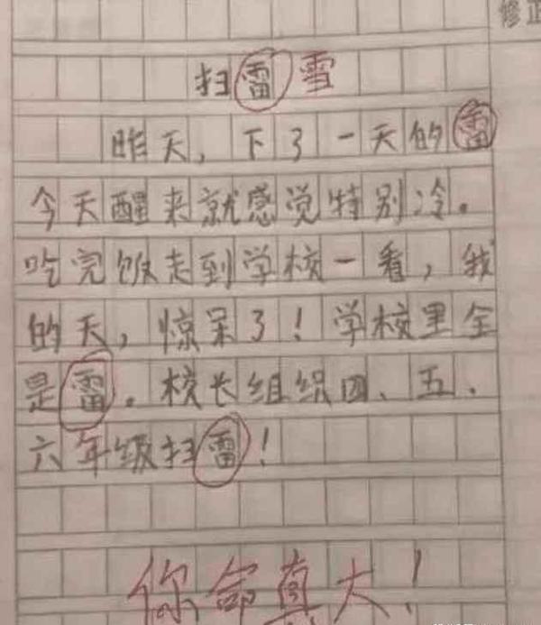 小学生奇葩作文走红:“父亲老了,蛋上有很多皱纹”,老师:尴尬 3