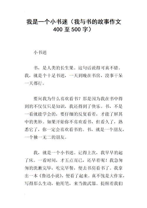 我是个小书迷作文550字