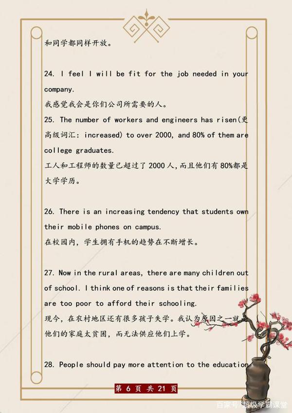 英语老师:这100个“万能”好句贴墙上背,初中3年作文“10扣分” 5