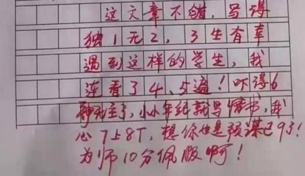 小学生用1到10写出精彩作文,老师的评语更巧妙,姜还是老的辣 2