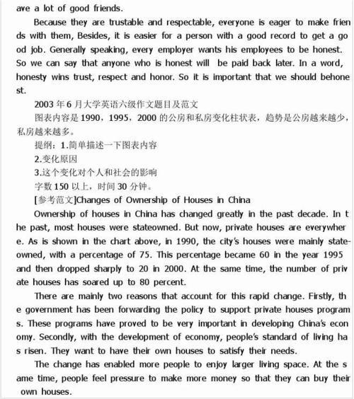 六级作文真题解析及范文