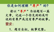 小学五年级优秀作文:为了尊严