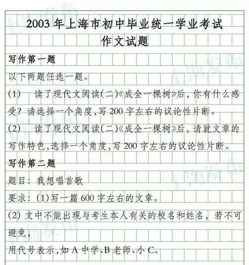 那一年中考作文