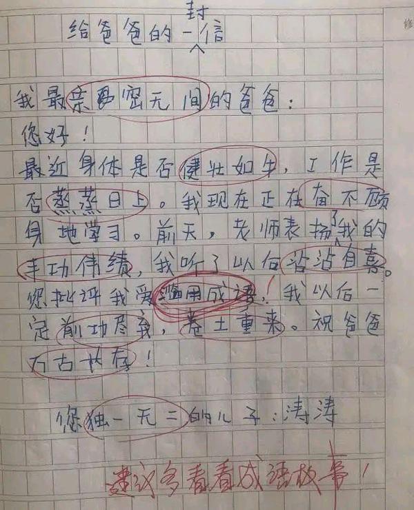 小学生作文滥用成语,看完笑到饭喷 1