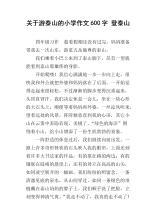 暑假登泰山日记600字