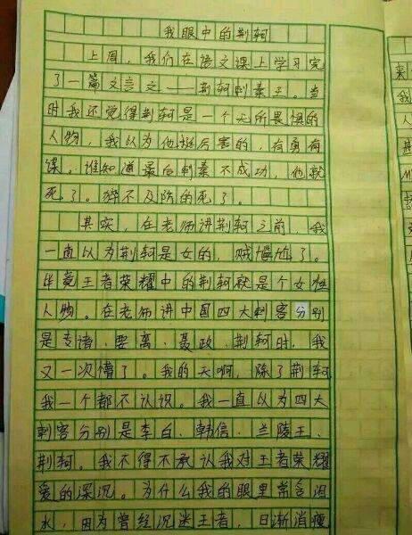 王者荣耀被写进作文 这些小学生真是太有才了 2