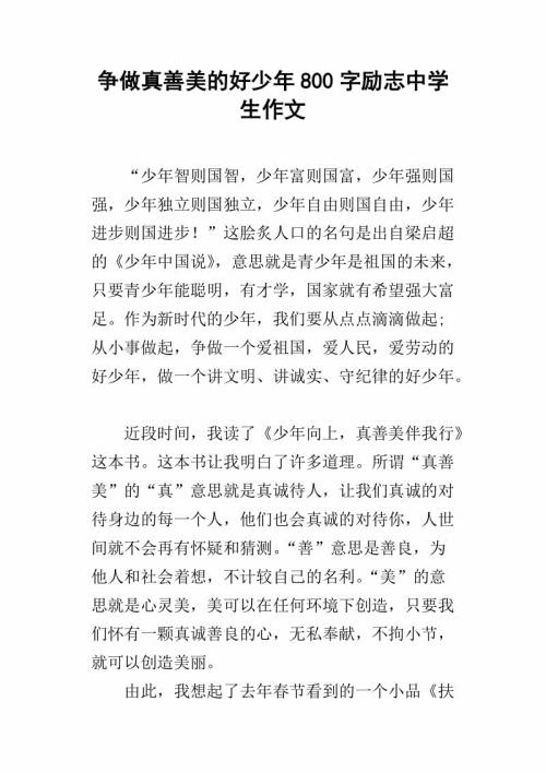 真善美伴我行初中作文四篇