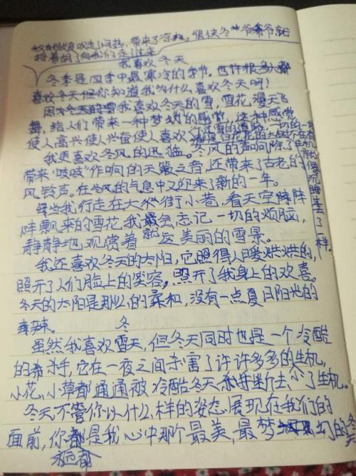 我爱冬天作文1000字