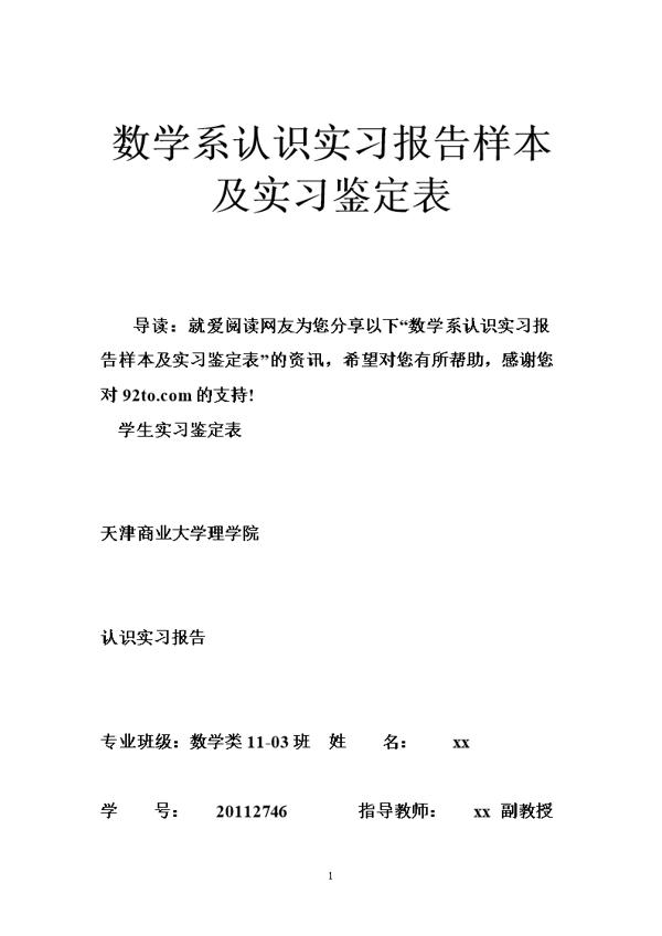 数学系实习报告