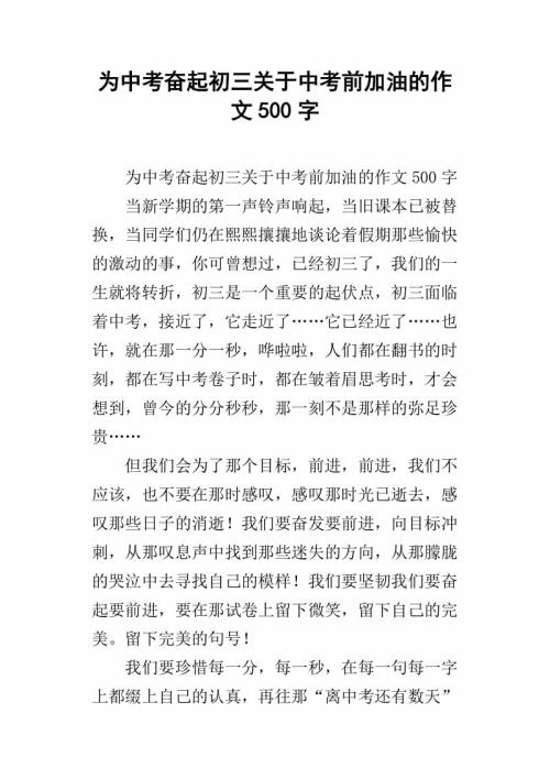 为中考奋起650字作文