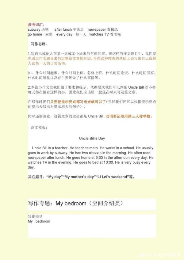 英语老师:小学英语作文专题,打印贴墙孩子背,写作下笔如有神! 6