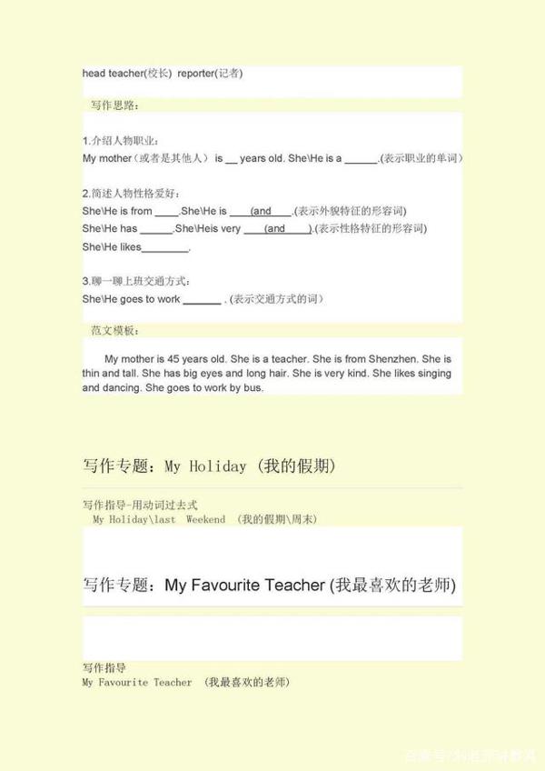 英语老师:小学英语作文专题,打印贴墙孩子背,写作下笔如有神! 10