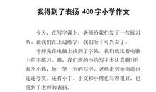 我得到了表扬350字作文