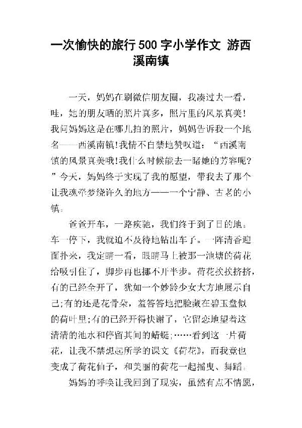 记一次南方旅行 愉快的旅行作文900字