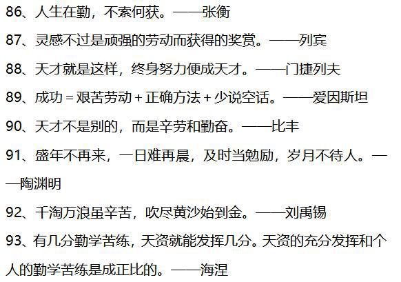 100句关于勤奋的名言警句,写在作文里,励志又增彩!太实用了! 12
