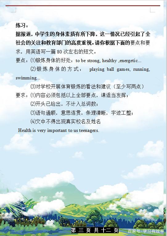 还在为写英语作文而感觉到难吗?初中英语作文就这几类,快收藏! 2