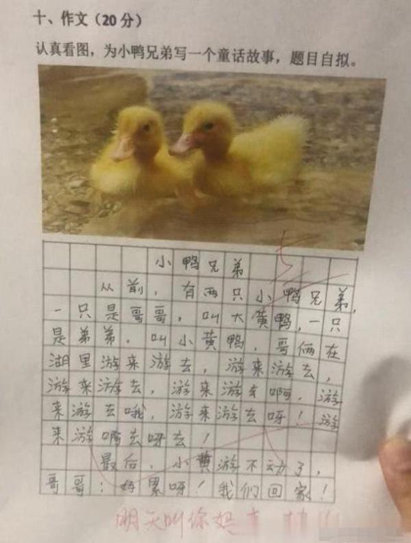 小学生“走红”的作文:老师火冒三丈,让人好气又好笑 1