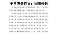 中考优秀作文|《围墙外边》
