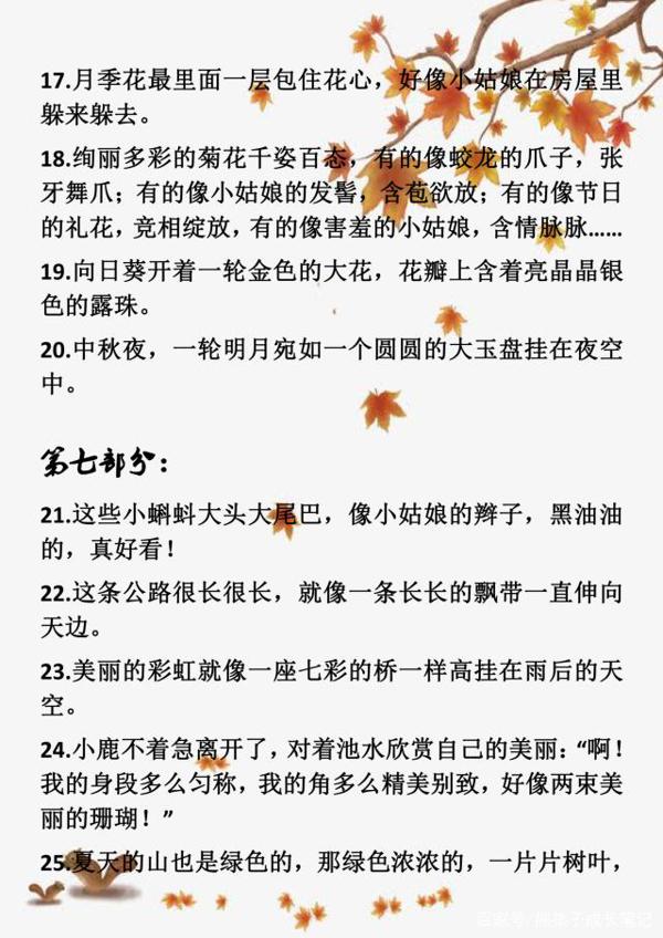 小学语文满分作文:小学常用的拟人、比喻、排比、夸张句大汇总! 4