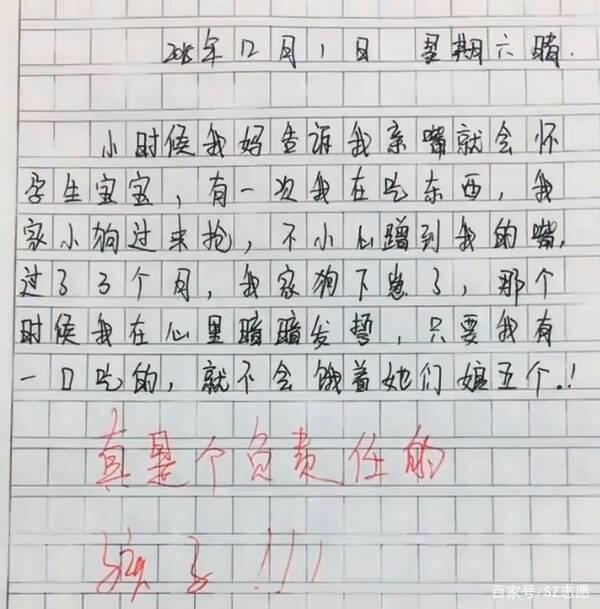 五年级小学生期末考试写作文,老师评语很“中肯”,内容却显童真
