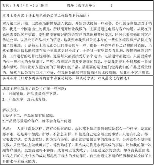 毕业生的实习周记