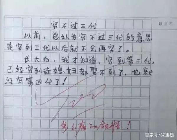 五年级小学生期末考试写作文,老师评语很“中肯”,内容却显童真 4