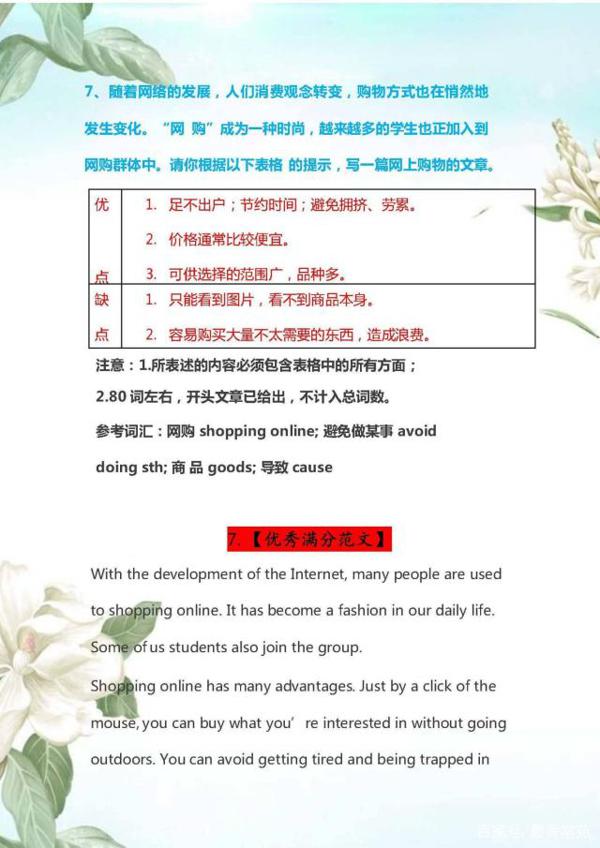 初中英语:必考的20篇作文(附满分范文),值得拿去学习! 7