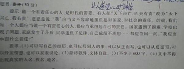 责任1200字作文