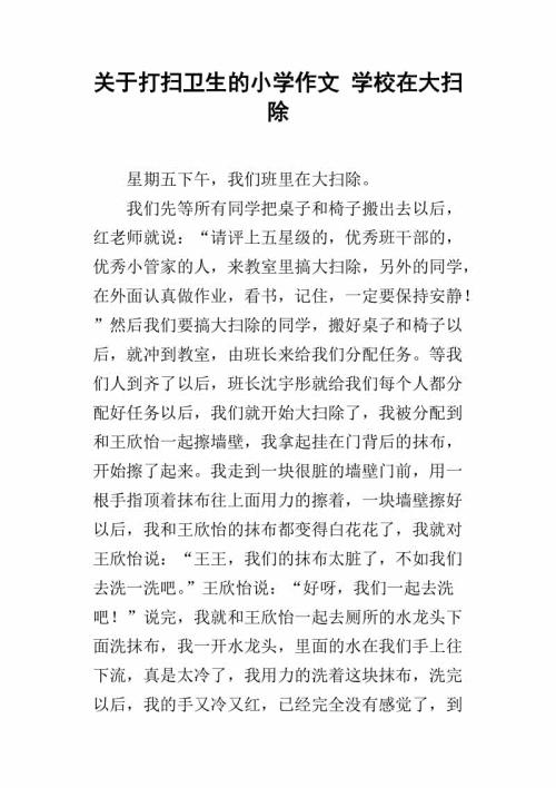 大扫除小学生作文