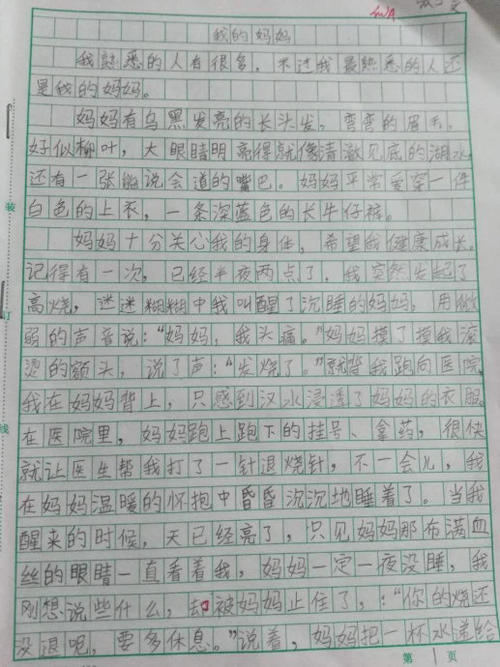 我的妈妈 优秀的妈妈300字作文