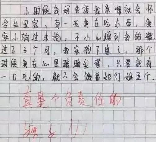 孩子,你写的这玩意叫作文?我还以为是个段子,网友:笑出内伤 1