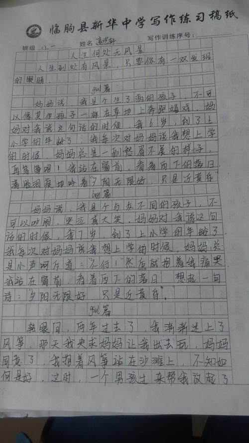 随笔 初中生随笔作文500字