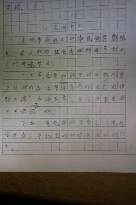 特殊的节日 清明节作文400字