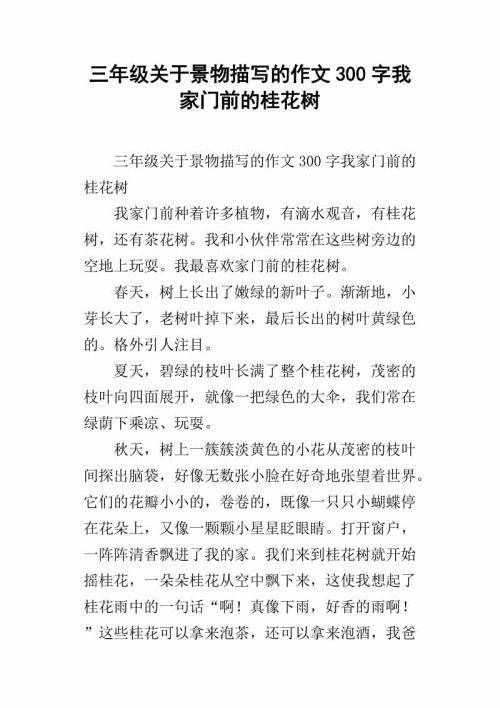 我家门前的小树_300字