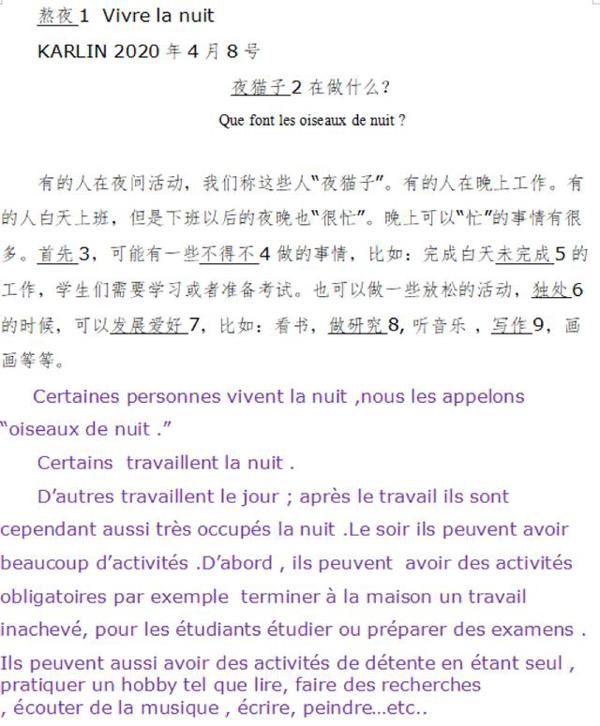 你见过用法文批改的中文作文吗? 2