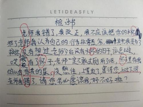 写给男友的检讨书
